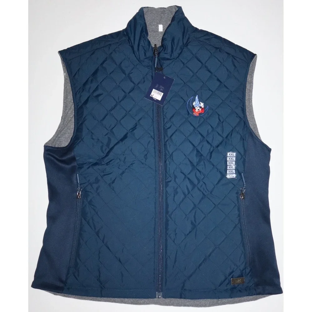 DISNEY D23 2024 Quilted Blue Mickey Sorcerer Vest XXXL Women's 2XL XXL NEW